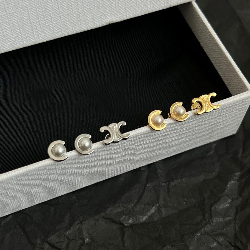 Celine Pearl Gold 18K Gold Earrings