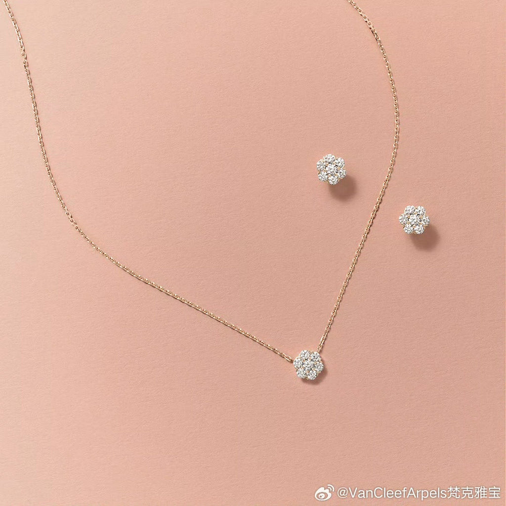 Flower Crystal 18K Gold Earrings