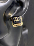Chanel Square 18K Gold Earrings