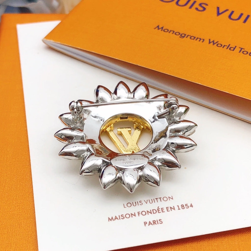Louis Vuitton Sunflower 18K Gold Brooch