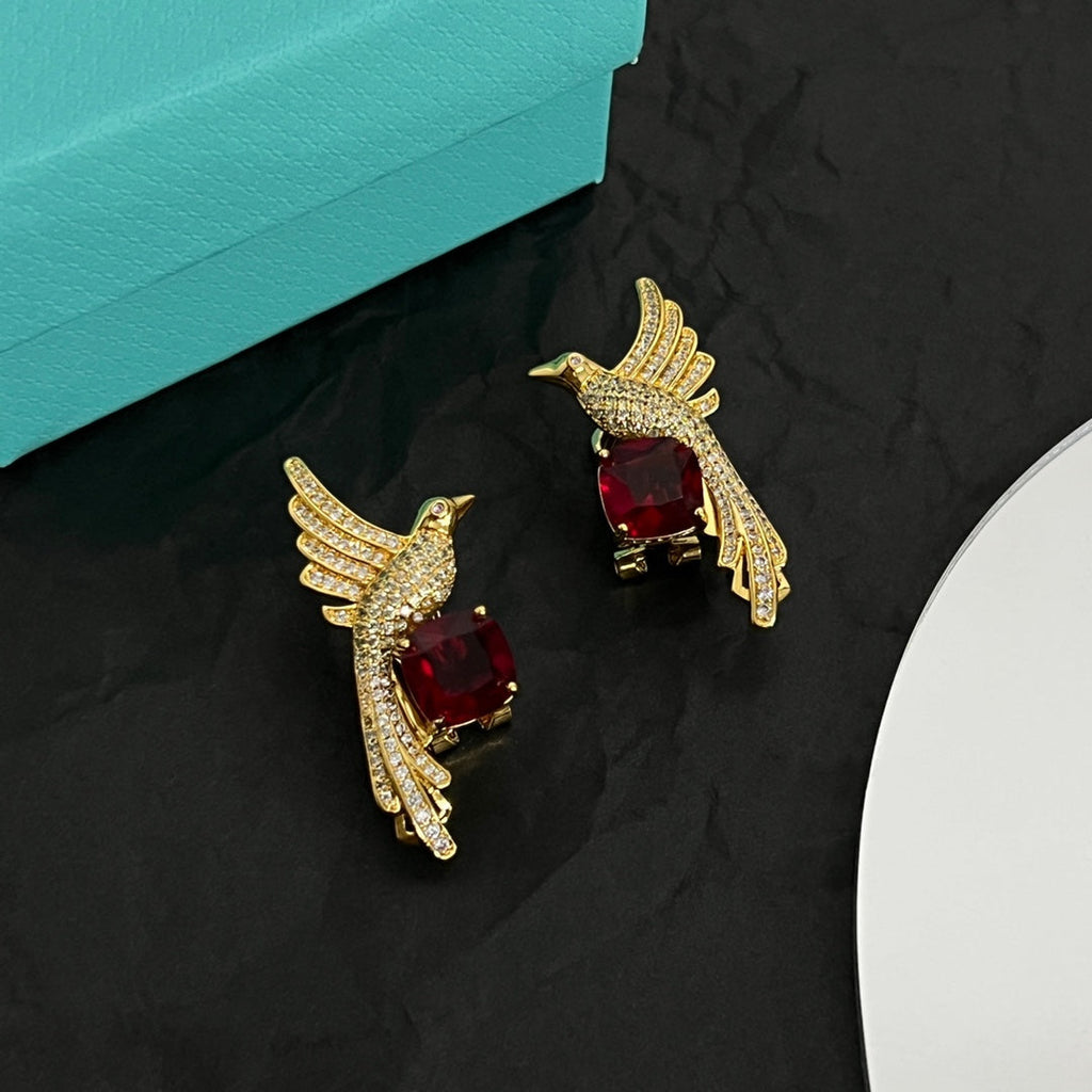 Tiffany Bird Diamonds 18K Gold Earrings