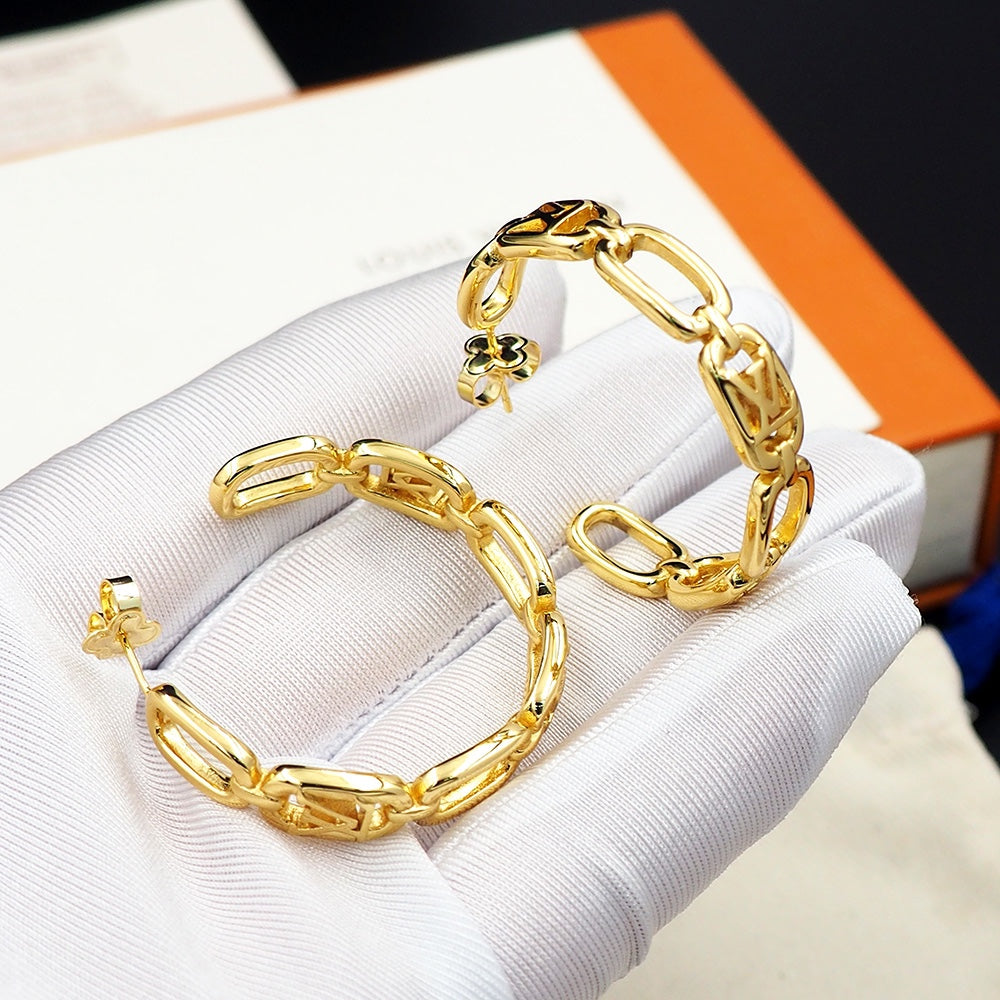 Louis Vuitton My Chain 18K Gold Earrings