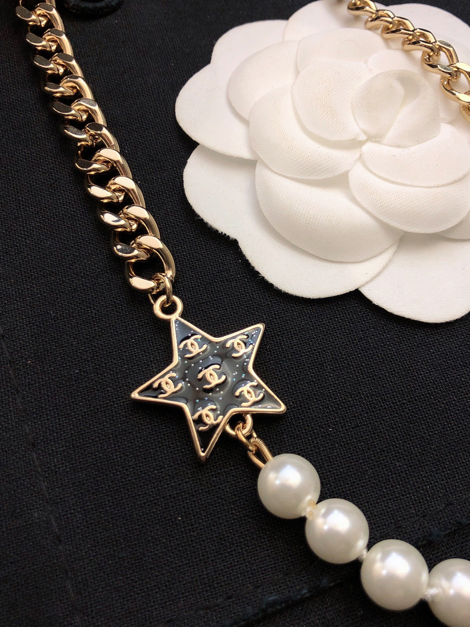 Chanel Star Pearls 18K Gold Necklace