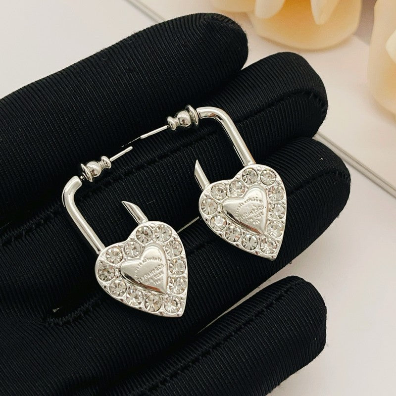 Tiffany Diamond Heart 18K Gold Earrings