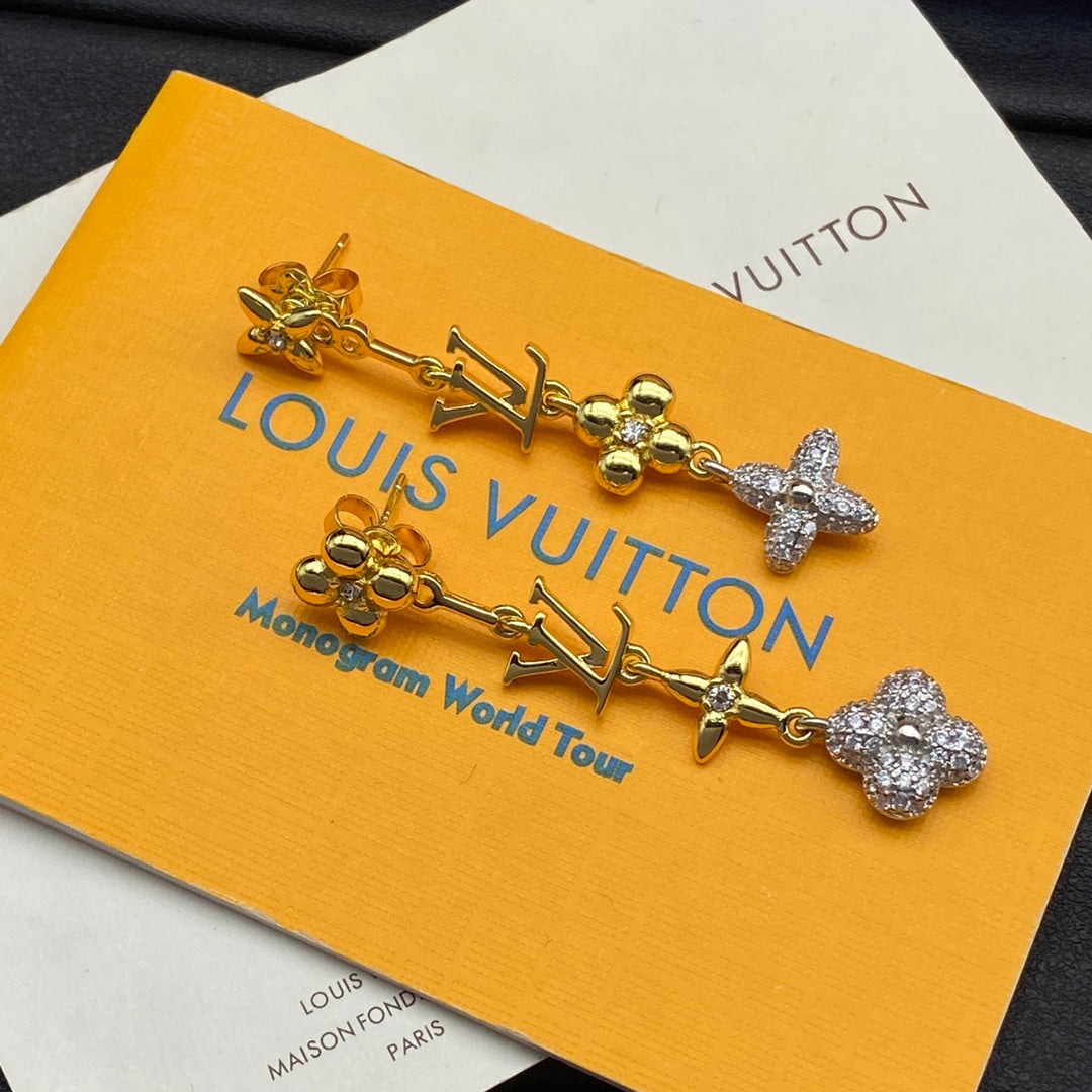 Louis Vuitton Blossom Long 18K Gold Earrings