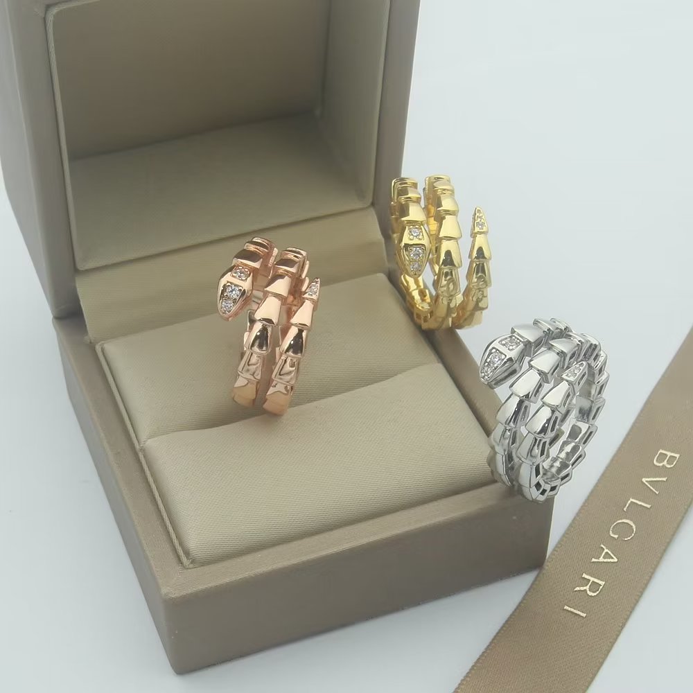 Bvlgari Serpenti Viper Demi Diamond 18K Gold Ring