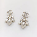 Chanel Crystals Pendant 18K Gold Earrings