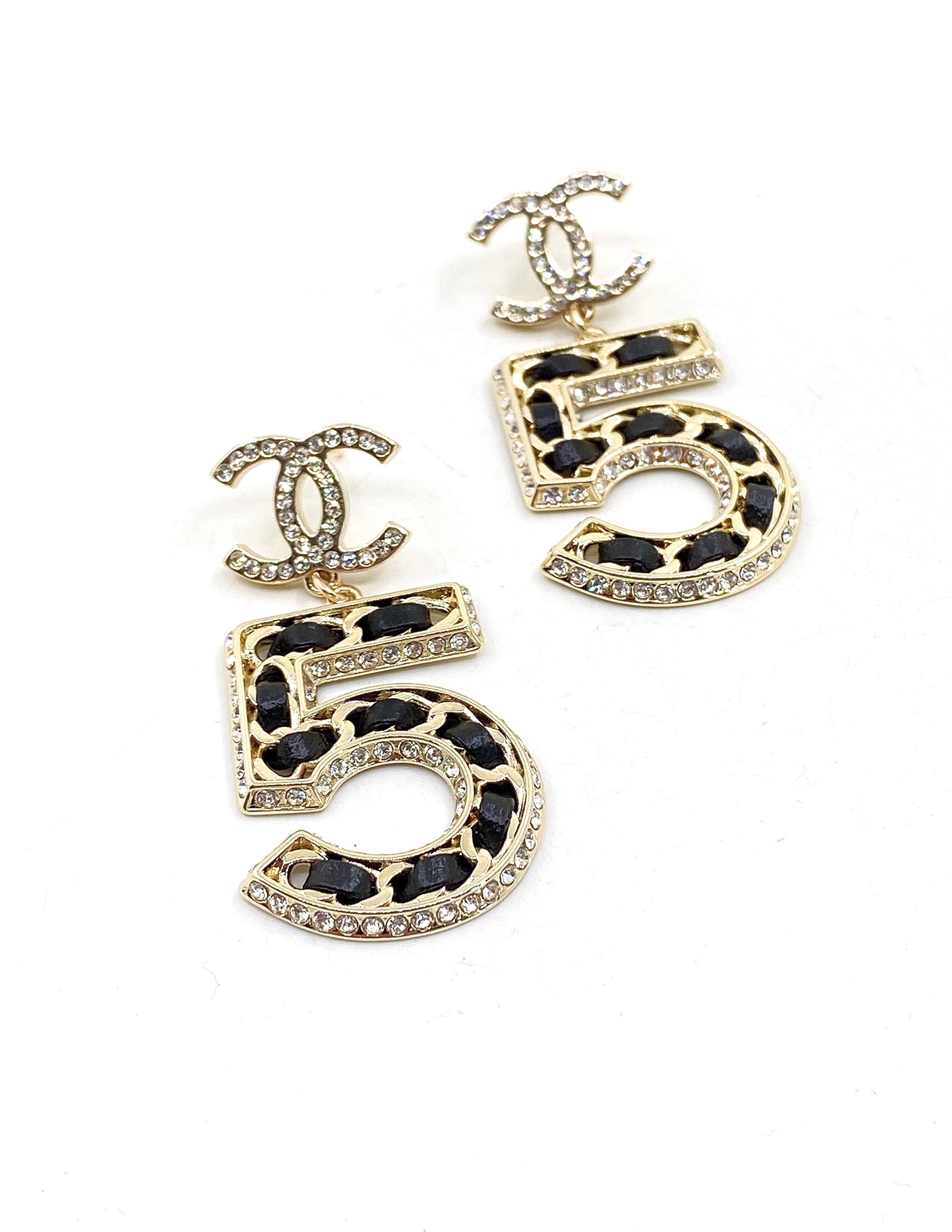 Chanel No. 5 Perfume 18K Gold Earrings
