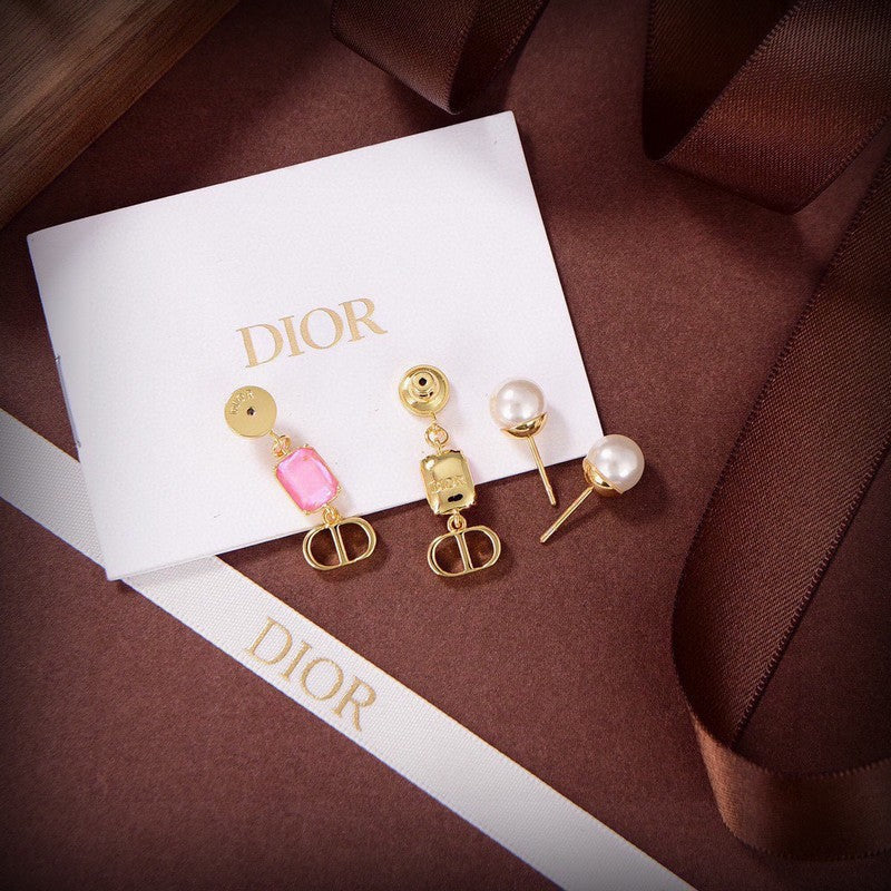 Dior Petit Crystal 18K Gold Earrings