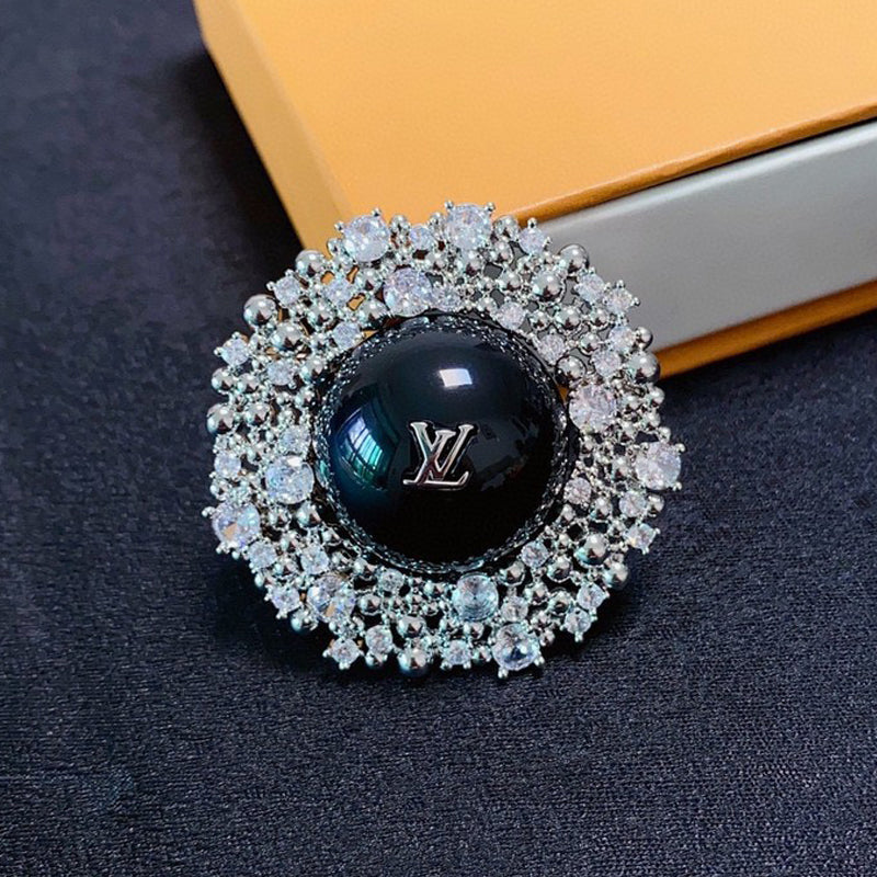 Louis Vuitton Black Ball 18K Gold Brooch