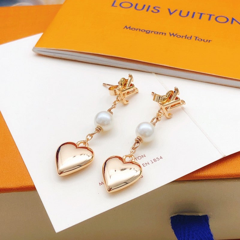 Louis Vuitton Heart 18K Gold Earrings