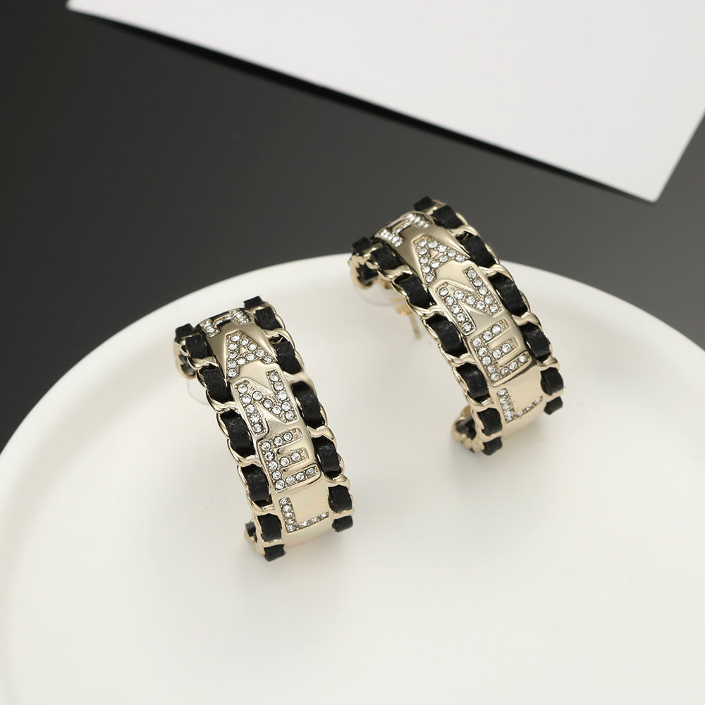 Chanel Strass 18K Gold Earrings