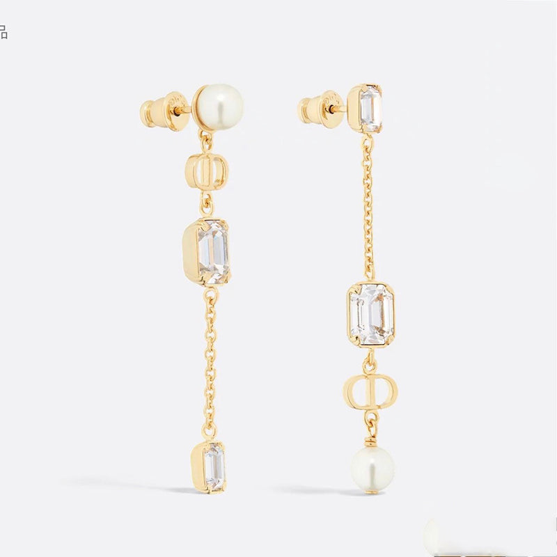 Dior Tribales Crystal 18K Gold Earrings