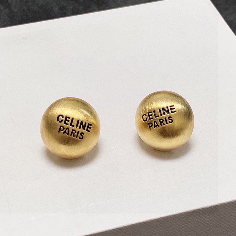 Celine Round 18K Gold Earrings