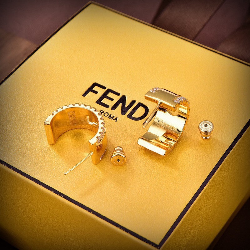 Fendi OLock 18K Gold Earrings