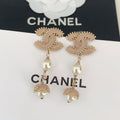 Chanel Pearl Crystals 18K Gold Earrings