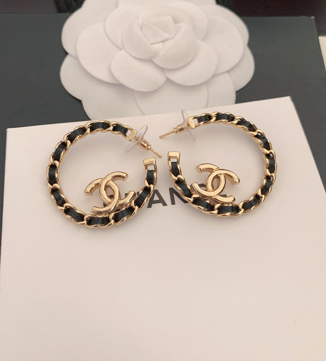 Chanel Strass 18K Gold Earrings
