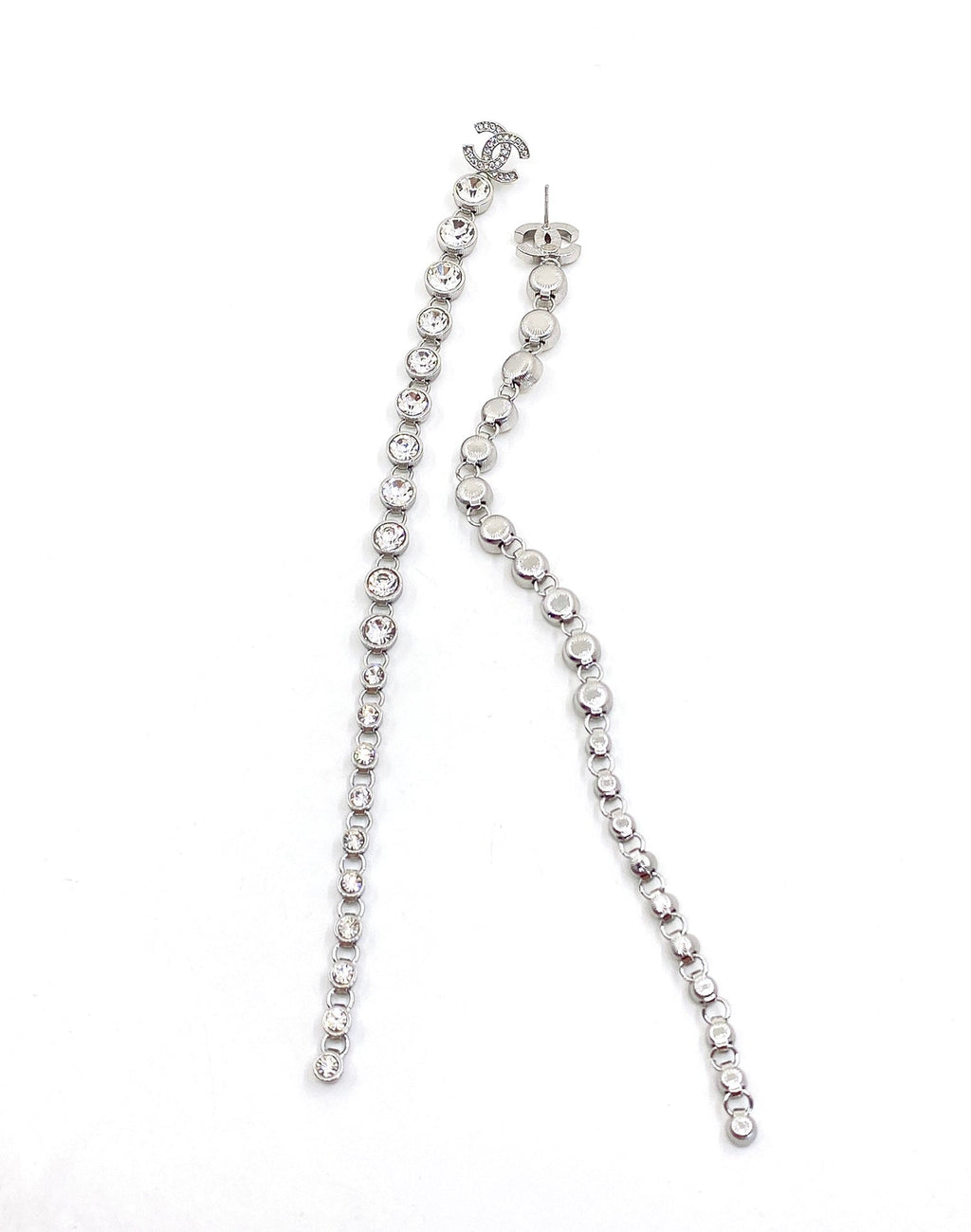 Chanel Long Crystals 18K Gold Earrings