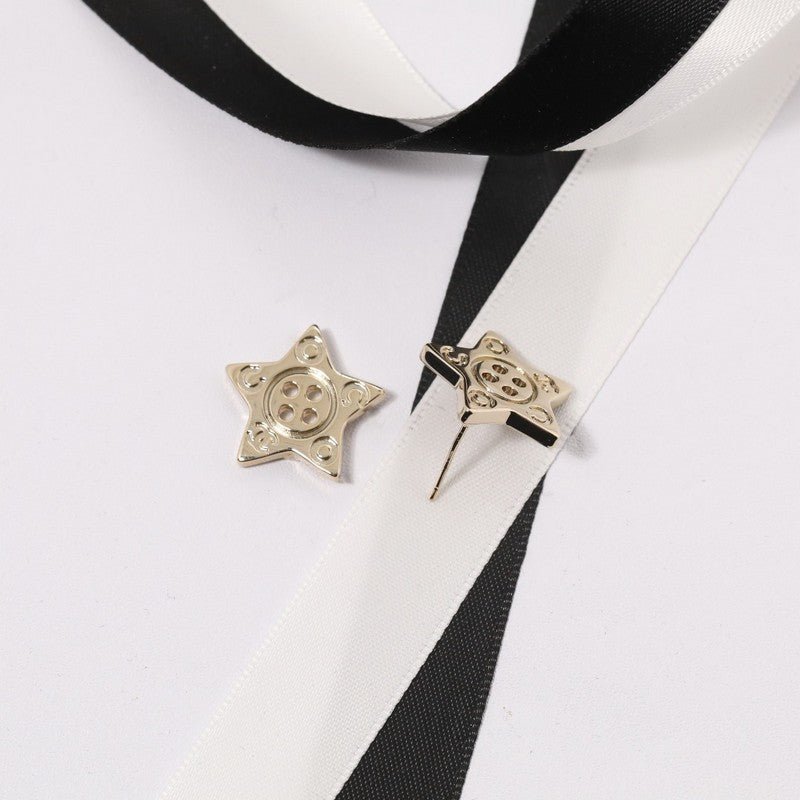 Chanel Star Gold 18K Gold Earrings