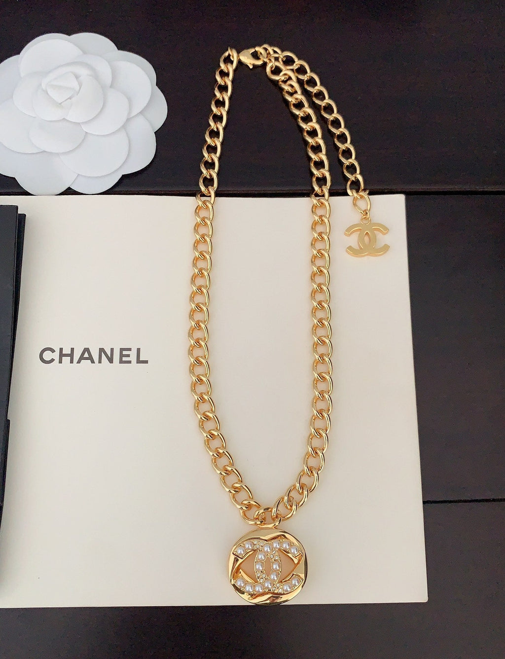 Chanel Diamond Chain 18K Gold Necklace