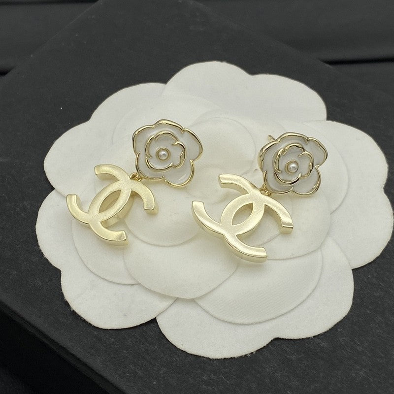 Chanel Camellia 18K Gold Earrings