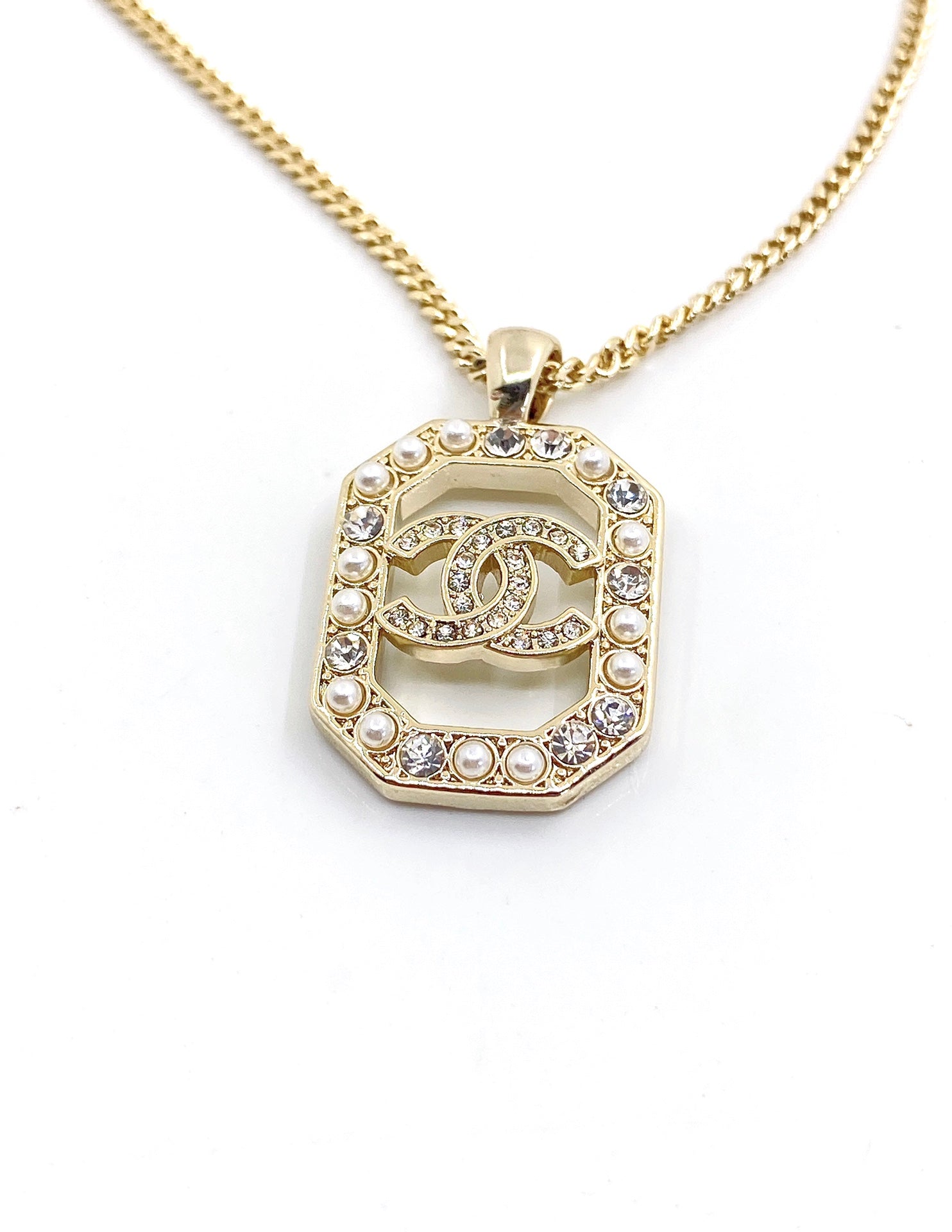 Chanel Perfume Bottle Chain 18K Gold Necklace