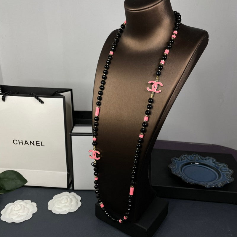 Chanel 24B Black Pearls 18K Gold Necklace