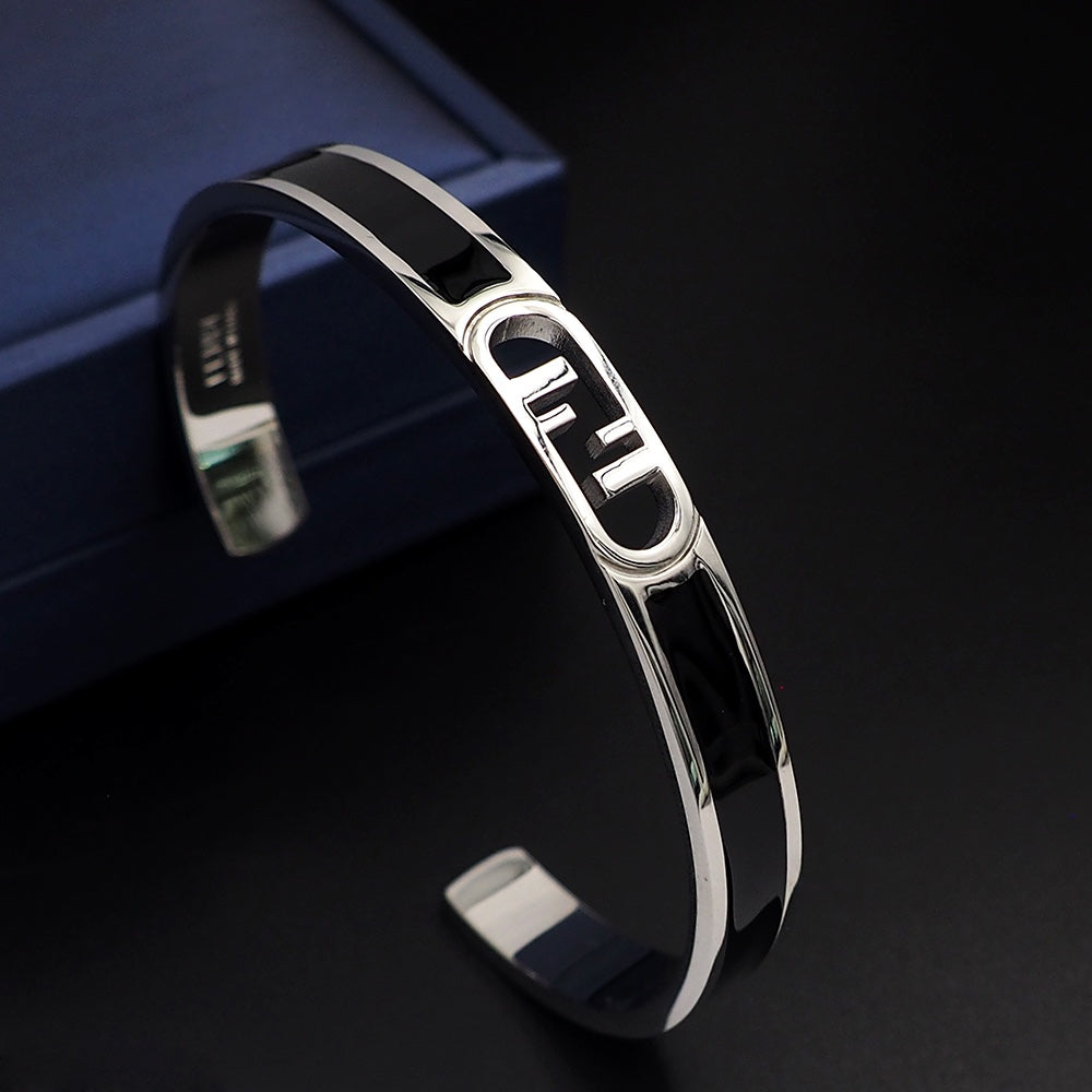 Fendi Open Cuff 18K Gold Bracelet