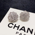 Chanel Camellia Diamond 18K Gold Earrings