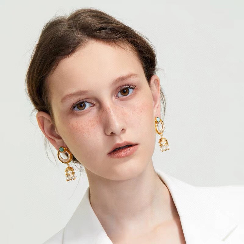 Bvlgari Circle Diamonds 18K Gold Earrings