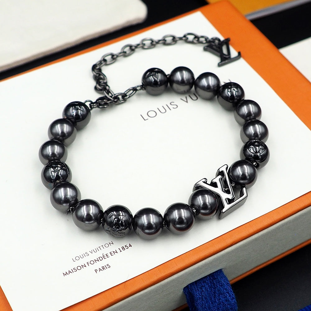 Louis Vuitton Monogram Pearls 18K Gold Bracelet