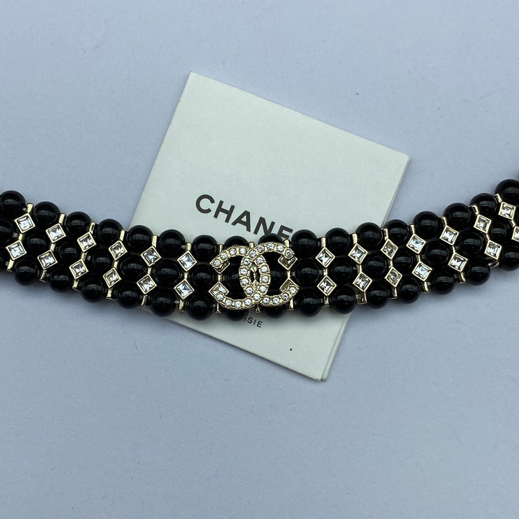 Chanel Strass Choker 18K Gold Necklace
