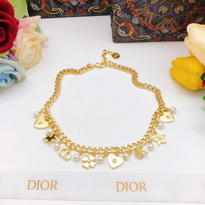 Dior Star Pearl Gold 18K Gold Necklace