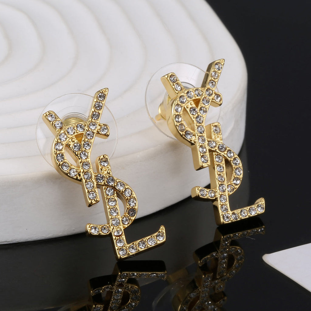 YSL Classic Crystals 18K Gold Brooch