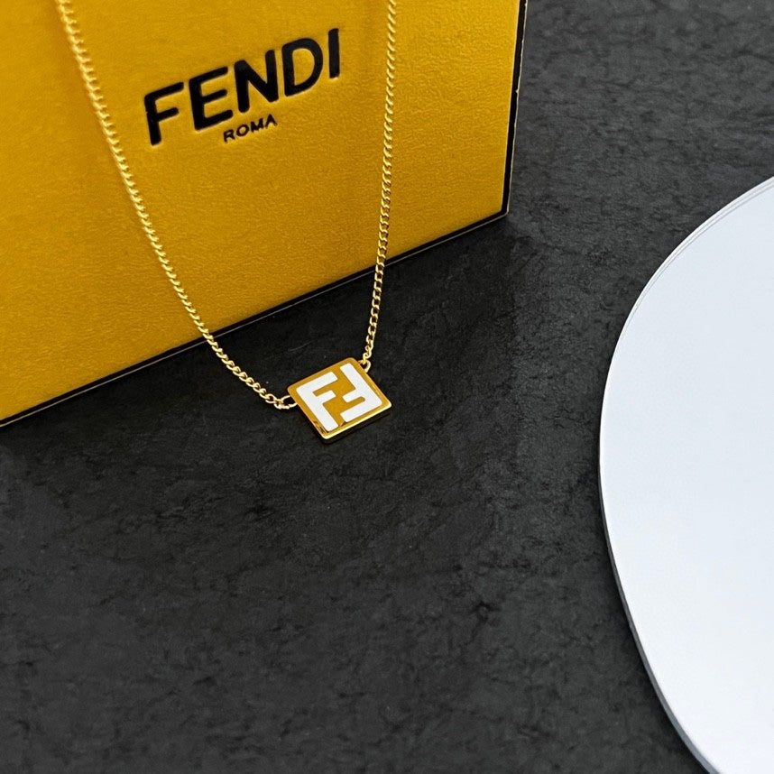 Fendi Forever Pink 18K Gold Necklace
