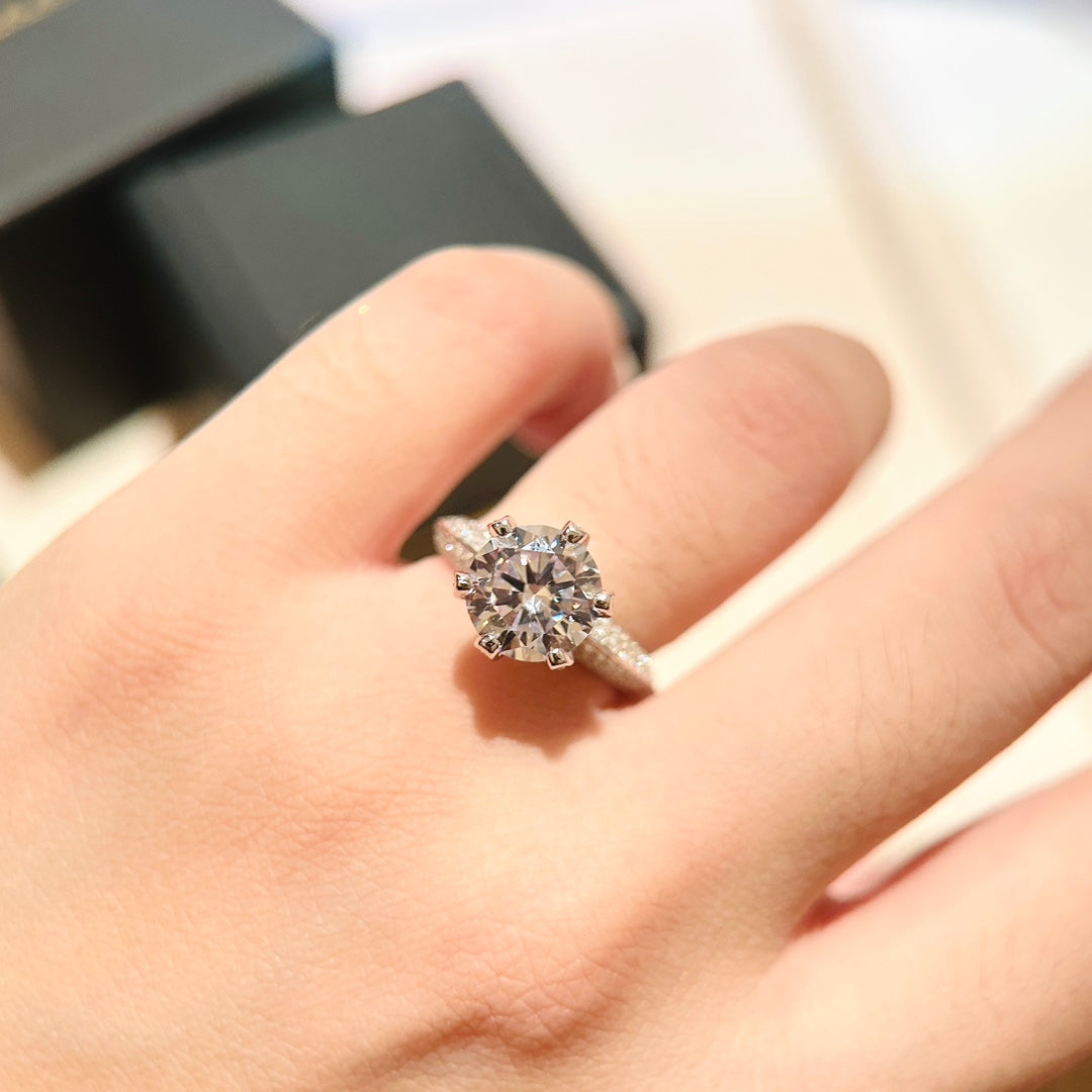 Tiffany Pave Tiffany Setting Engagement 18K Gold Ring
