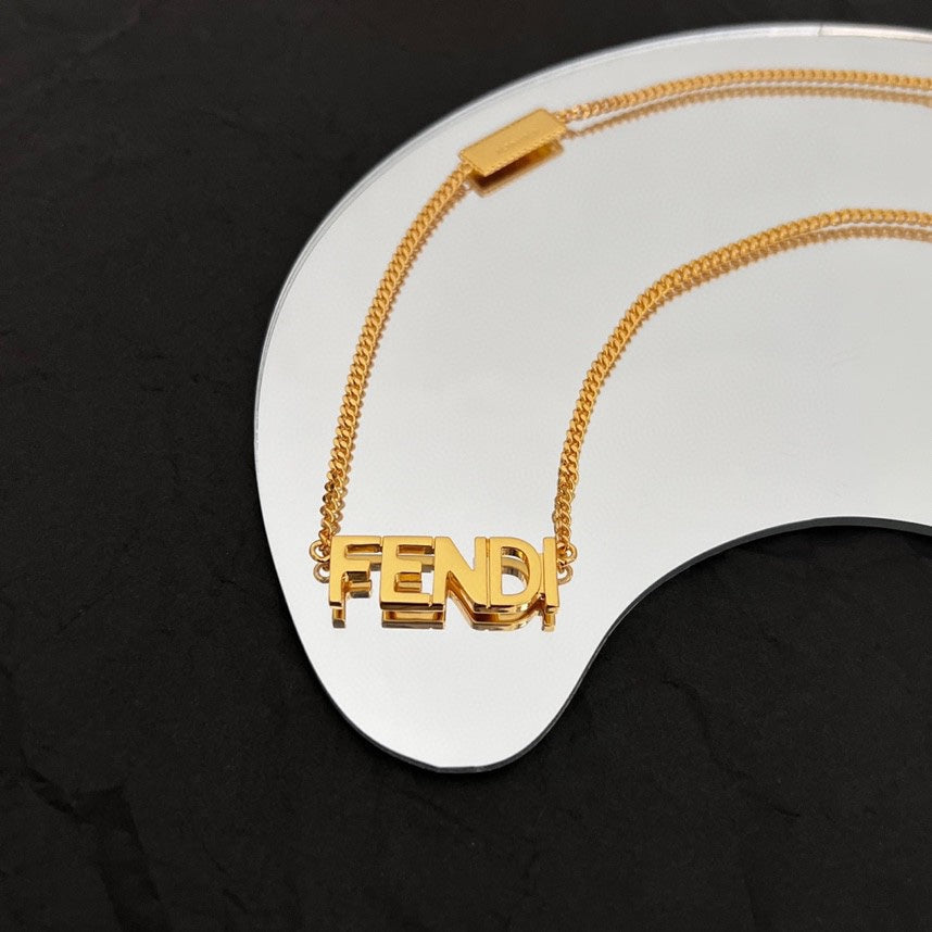 Fendi Script 18K Gold Necklace