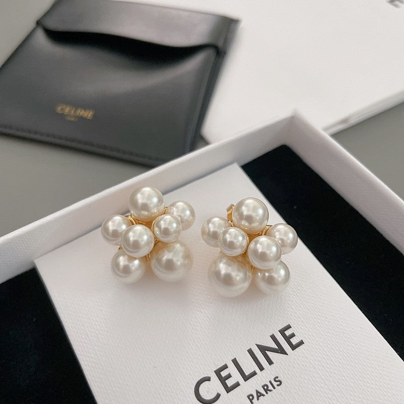 Celine Pearls Gold 18K Gold Earrings