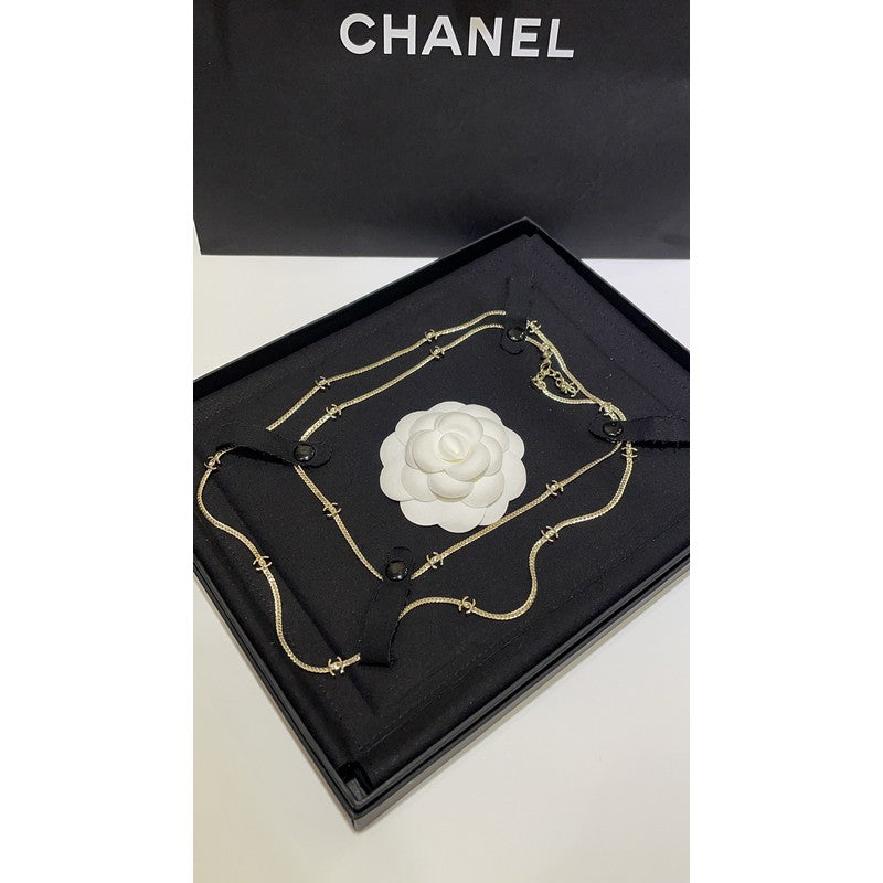 Chanel 24B Flowers Long 18K Gold Necklace