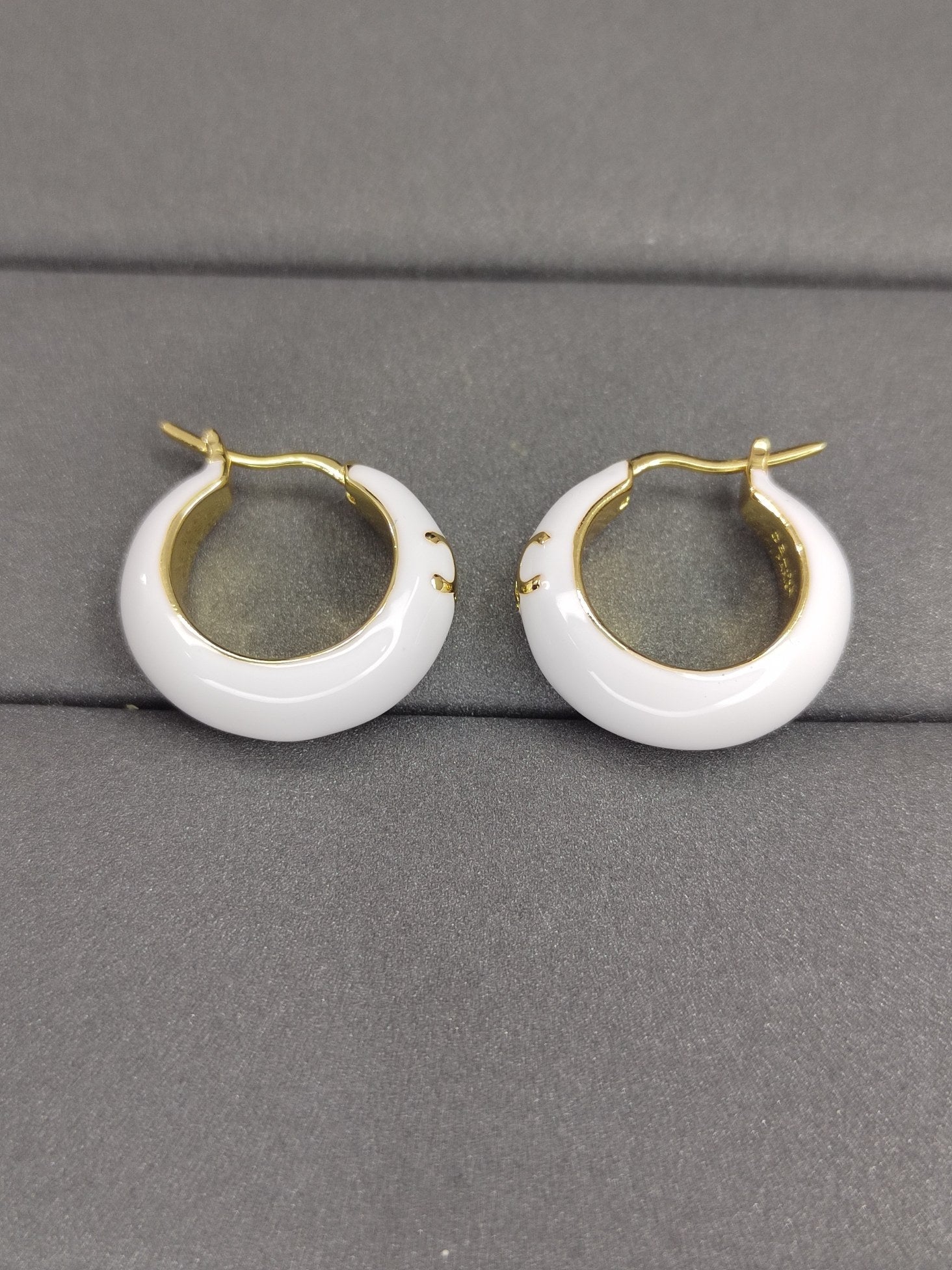 Celine White Pearl 18K Gold Earrings