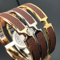 Hermes Olympe Light Brown 18K Gold Bracelet
