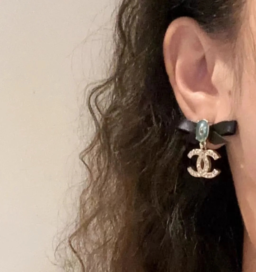 Chanel Bow 18K Gold Earrings