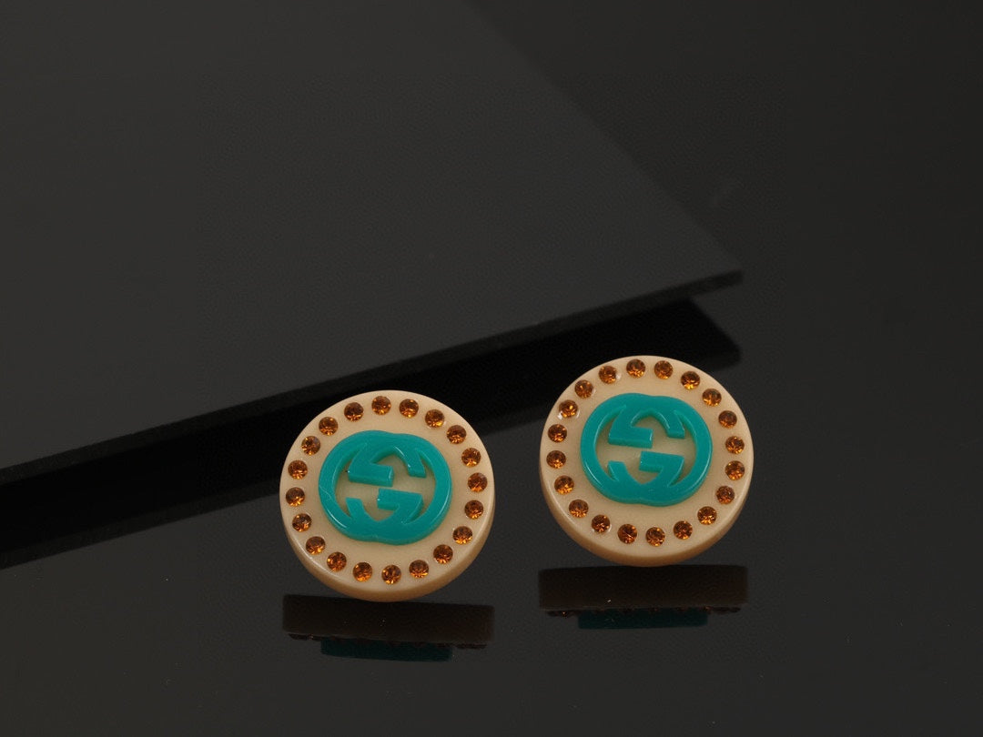 Gucci Double Resin 18K Gold Earrings
