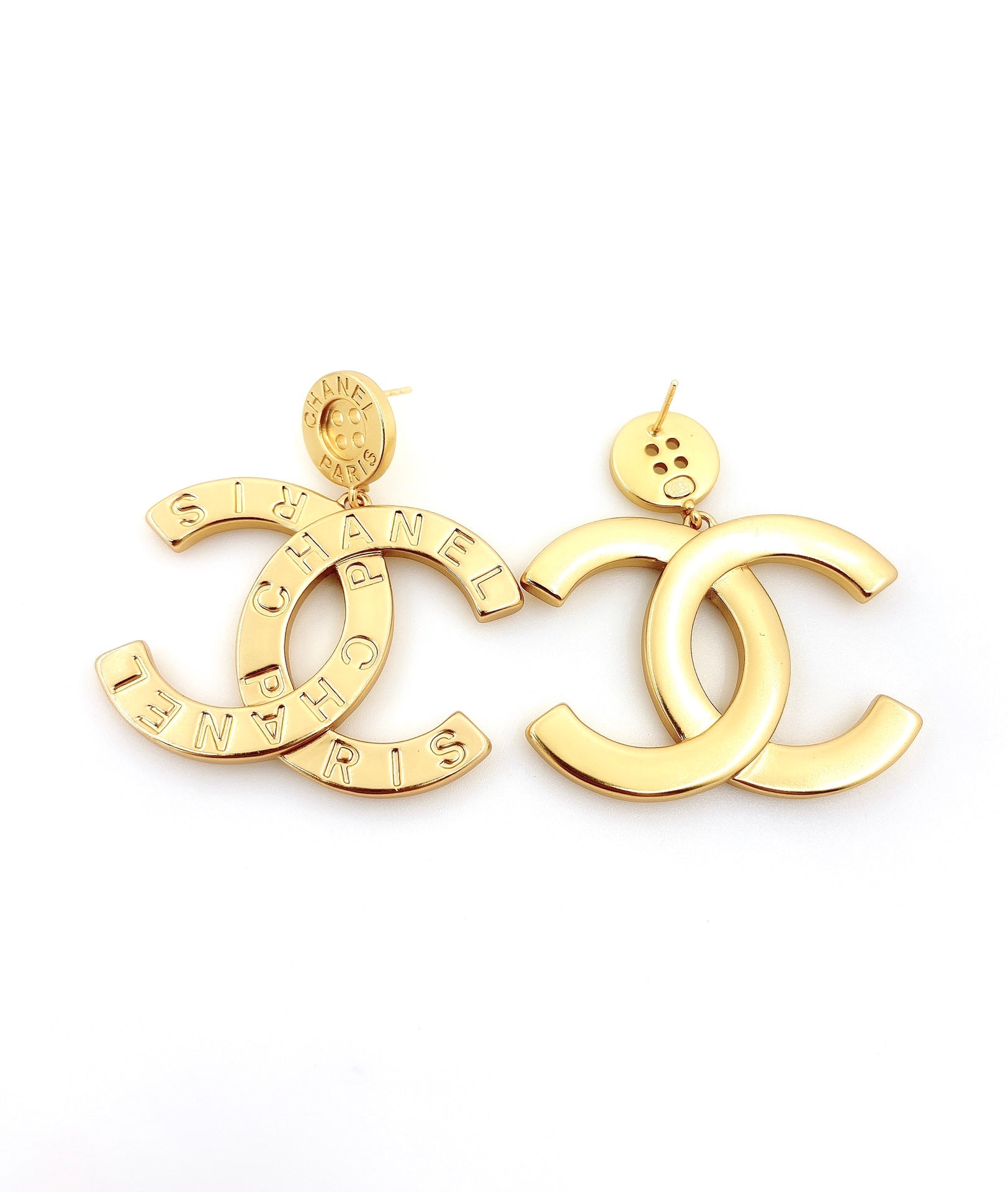 Chanel Drop Pendant 18K Gold Earrings