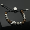 Louis Vuitton Surfin' Brown Beads 18K Gold Bracelet