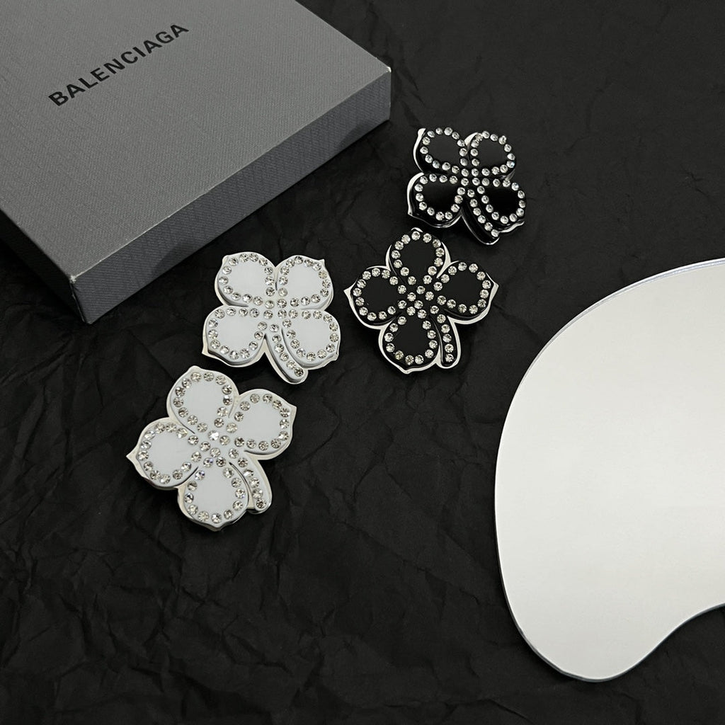 Balenciaga Flower 18K Gold Earrings