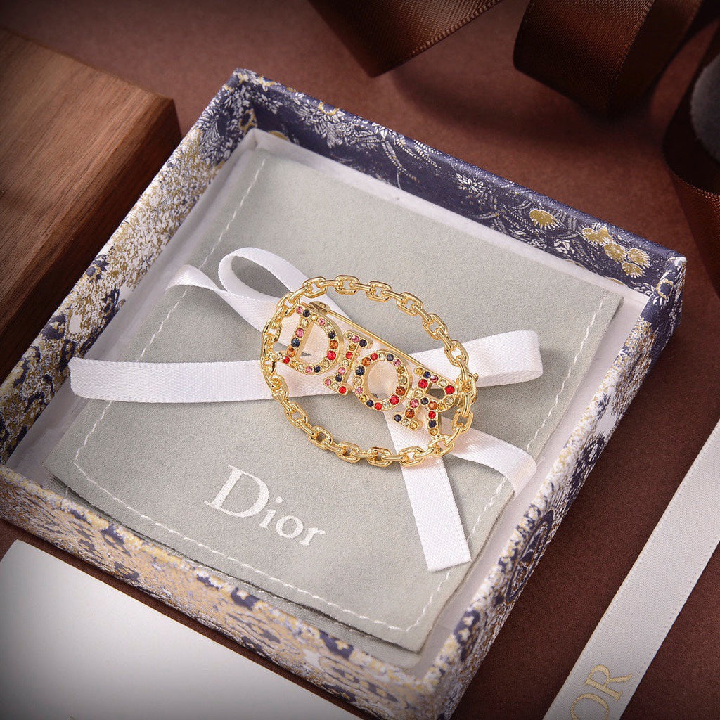 Dior Revolution Color Crystals 18K Gold Brooch