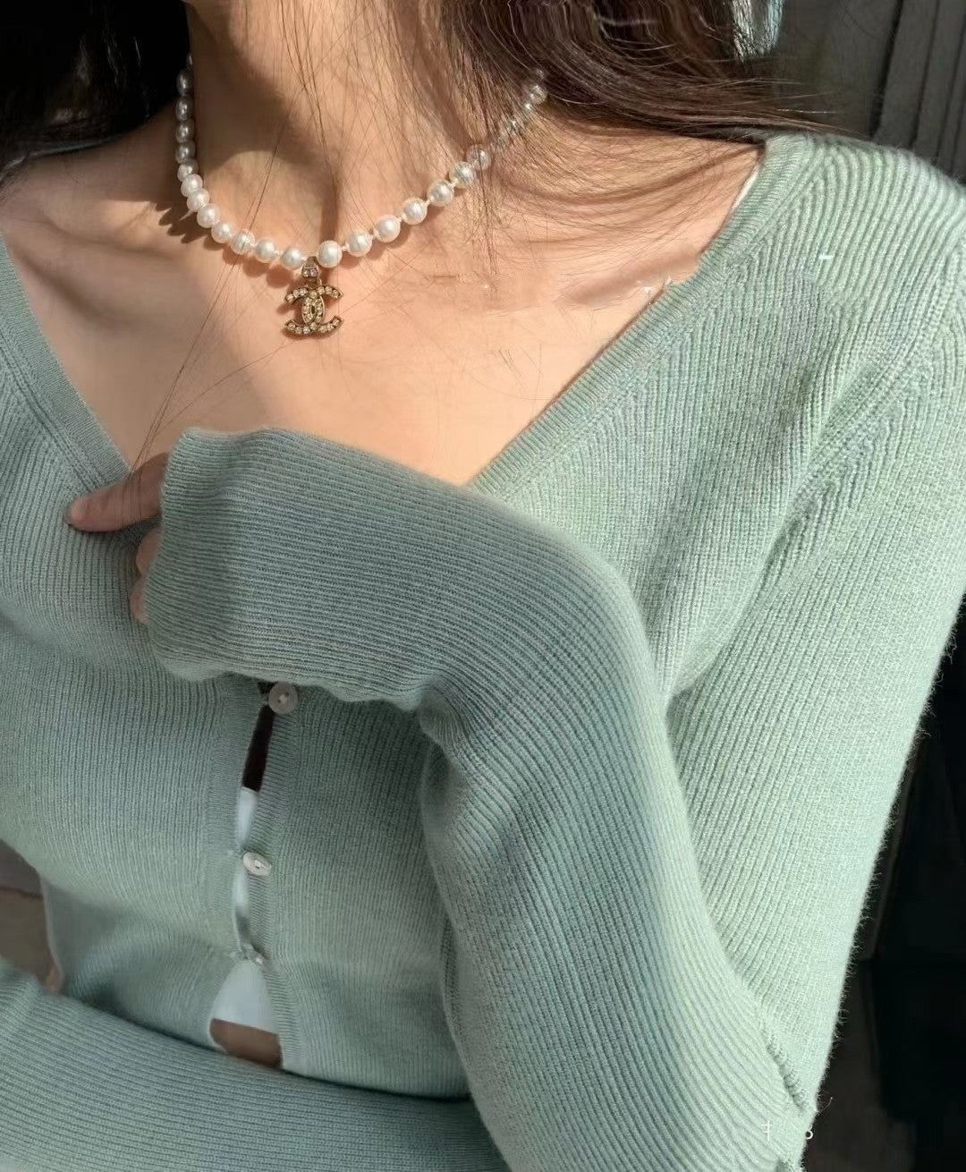 Chanel Pearl Chain 18K Gold Necklace