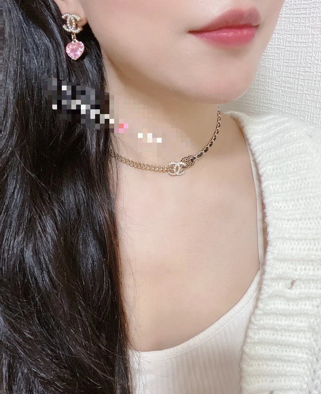 Chanel Black & White 18K Gold Necklace