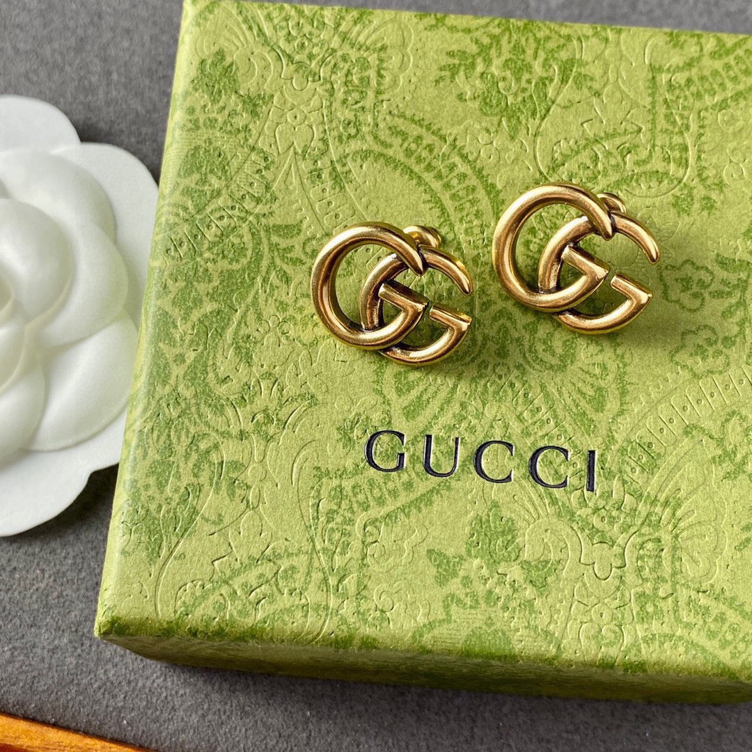 Gucci Double 18K Gold Earrings